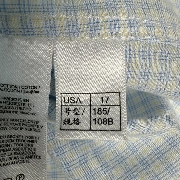 Mens Brooks Brothers Dress Shirt 17-33 Regent Fit Non-Iron Supima Cotton Blue Pl - Picture 6 of 12